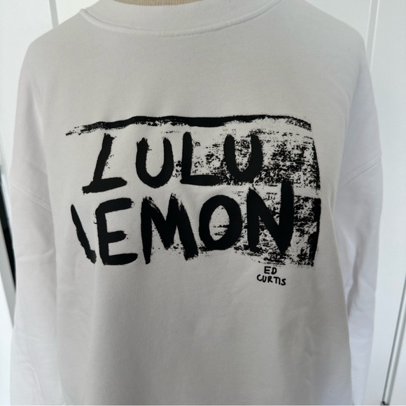 Lululemon X Ed Curtis Sweatshirt White Perfectly Oversized Crewneck Collab Large - Picture 5 of 10